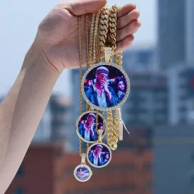 14k Gold Plated Custom Photo Circle Necklace- Best Christmas Gifts- Great Gift For Valentine