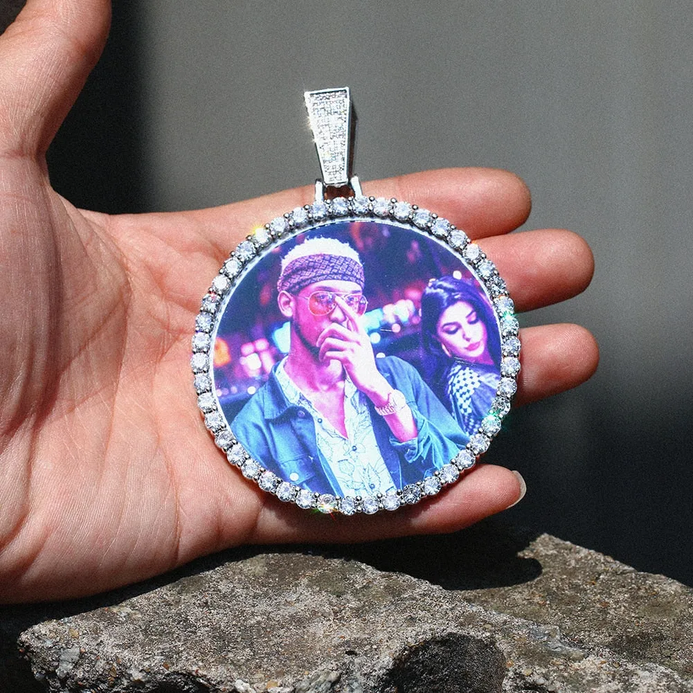 14k Gold Plated Custom Photo Circle Necklace- Best Christmas Gifts- Great Gift For Valentine