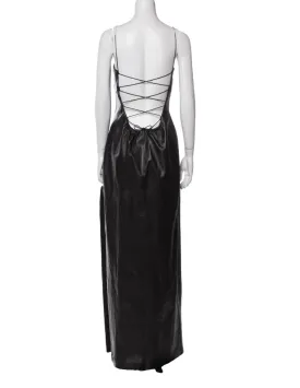 1990s RICHARD TYLER Leather Evening Gown