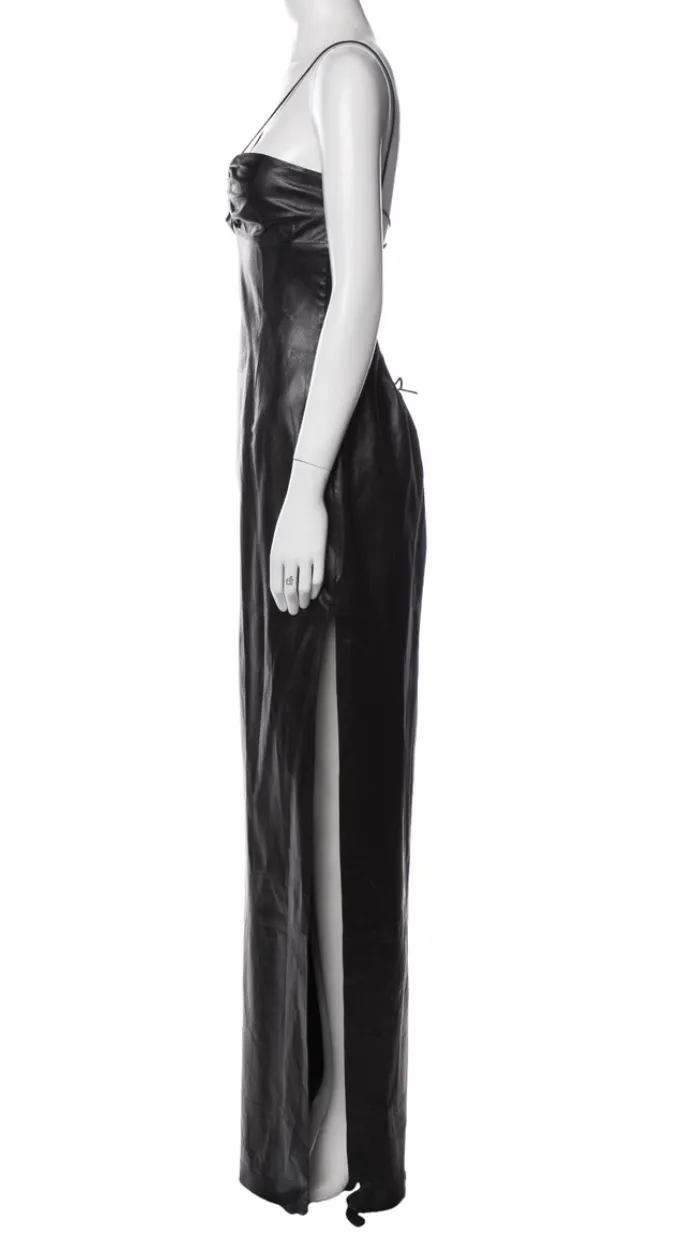 1990s RICHARD TYLER Leather Evening Gown
