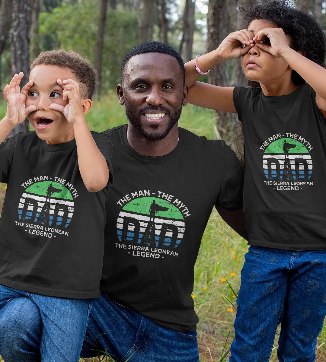 1sttheworld T-Shirt - Dad The Man The Myth The Sierra Leonean Legend T-Shirt Black A35