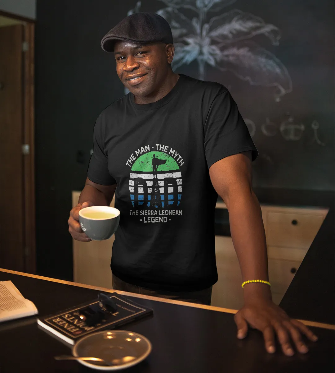 1sttheworld T-Shirt - Dad The Man The Myth The Sierra Leonean Legend T-Shirt Black A35