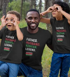 1sttheworld T-Shirt - Father Husband Kenyan Legend Proud Dad T-Shirt Black A35