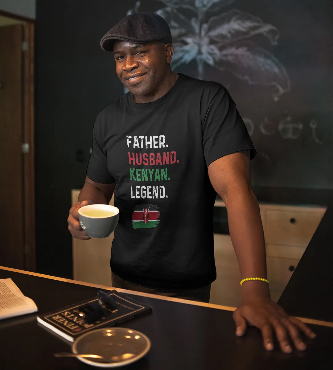 1sttheworld T-Shirt - Father Husband Kenyan Legend Proud Dad T-Shirt Black A35