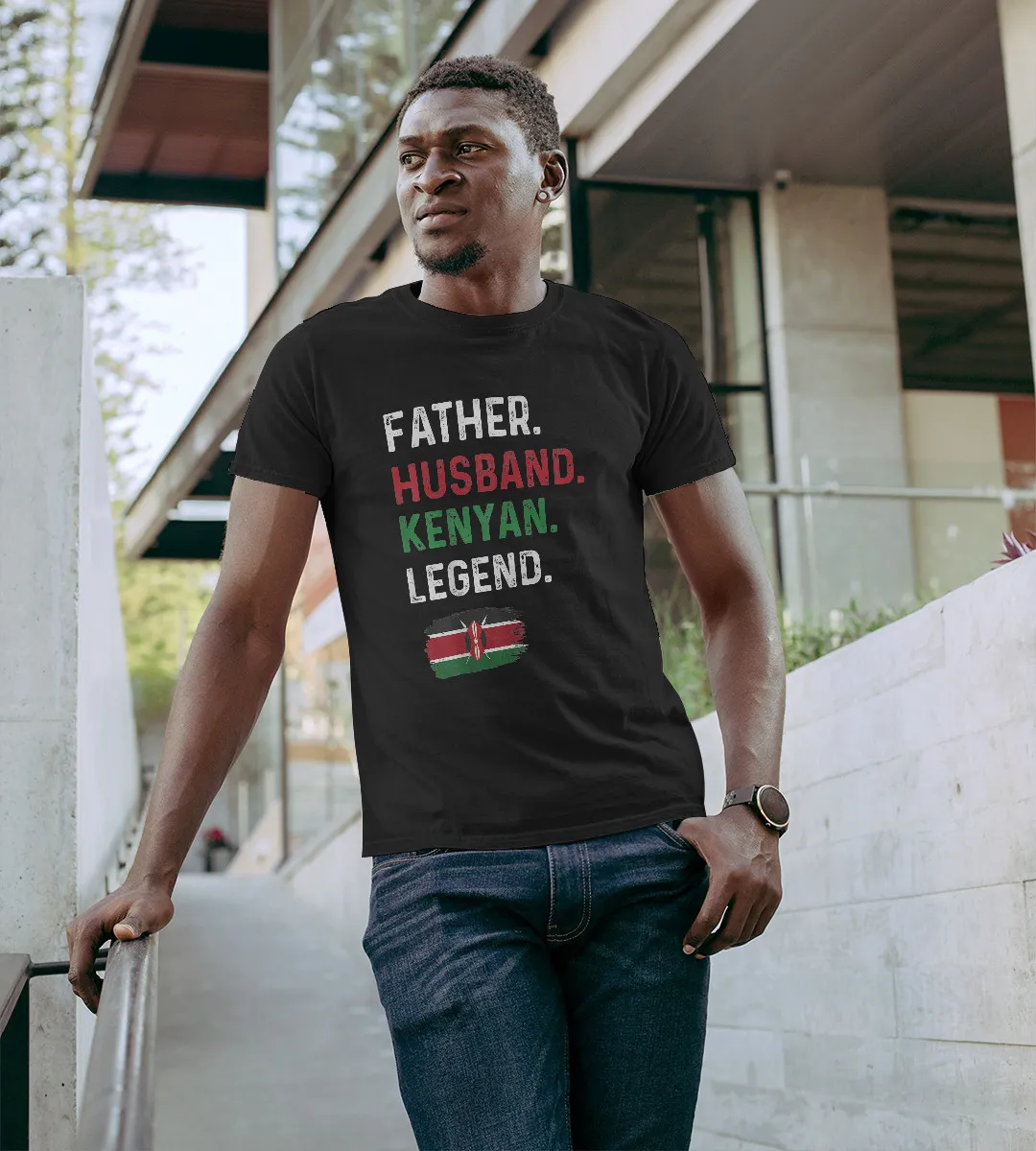 1sttheworld T-Shirt - Father Husband Kenyan Legend Proud Dad T-Shirt Black A35