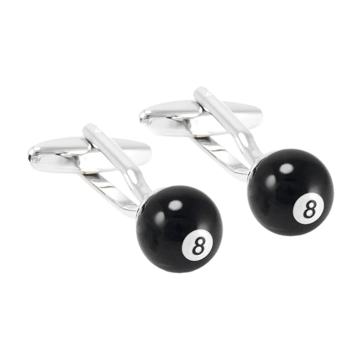 8 Black Snooker Billiards Pool Black Cufflinks