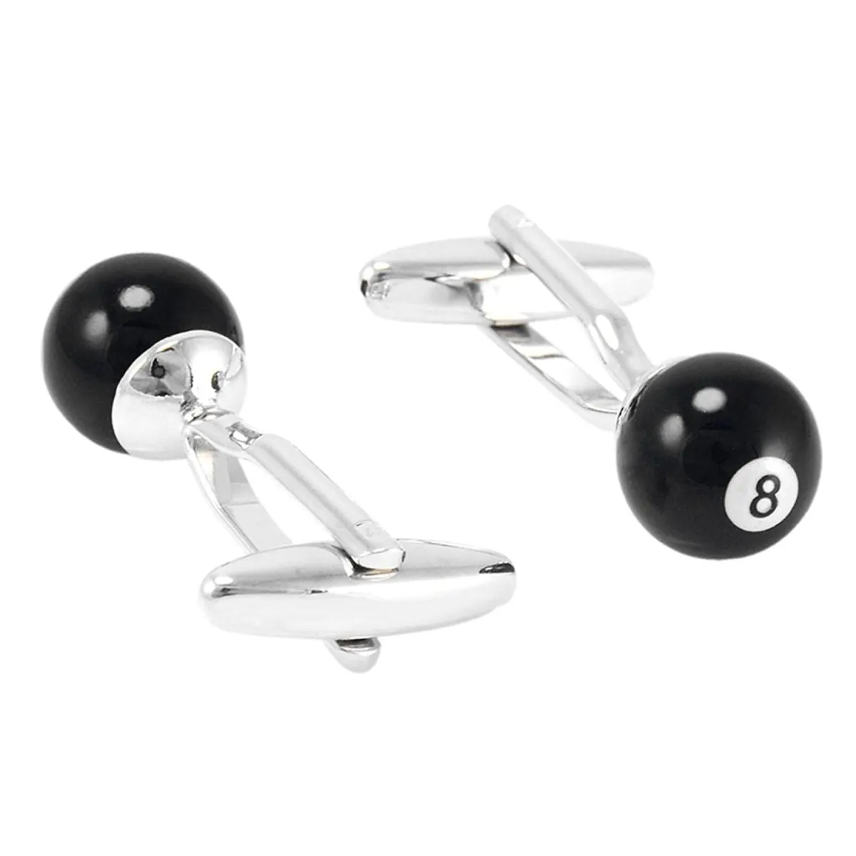 8 Black Snooker Billiards Pool Black Cufflinks