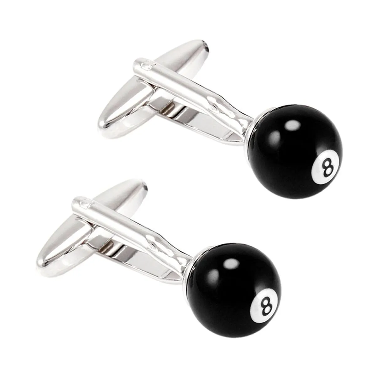 8 Black Snooker Billiards Pool Black Cufflinks