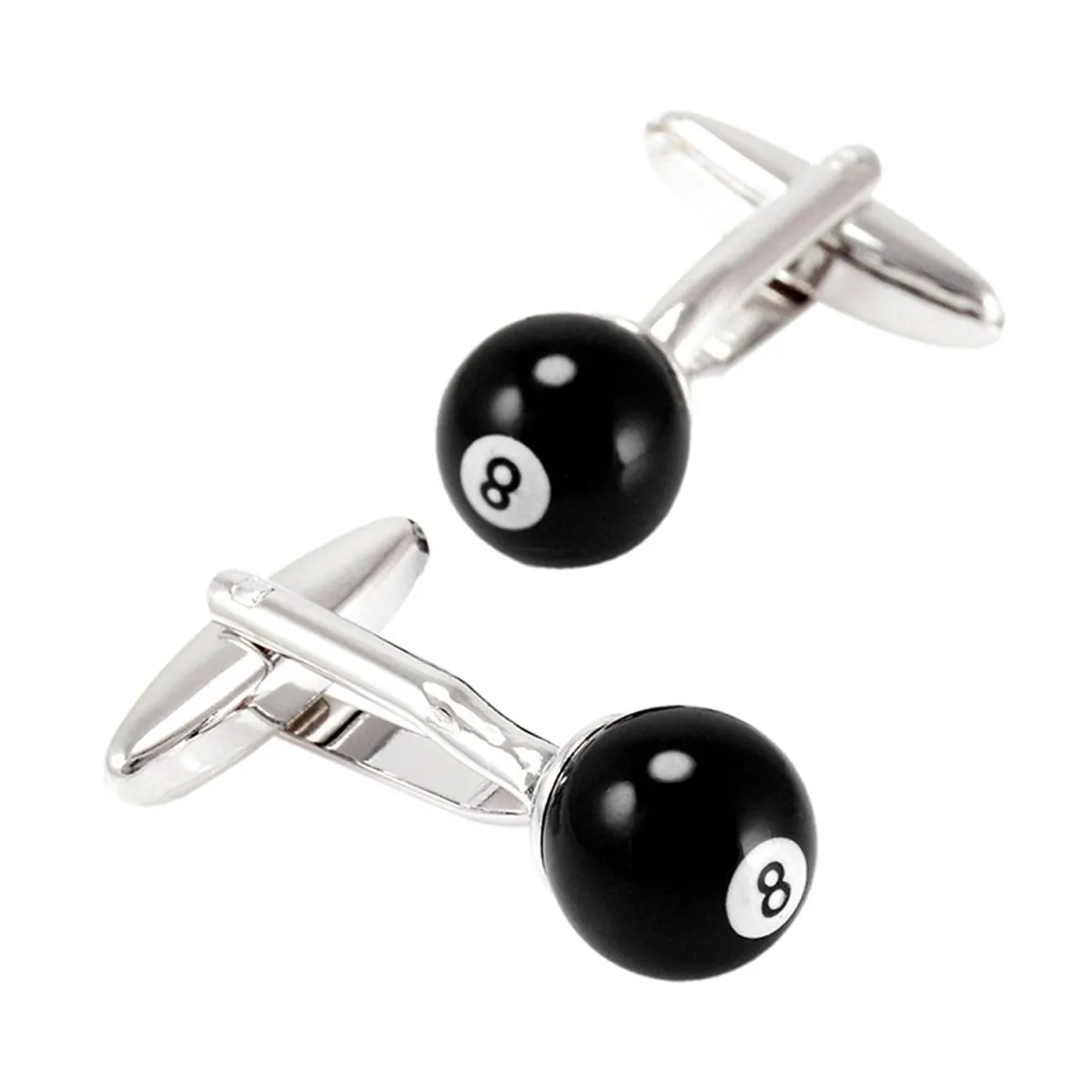 8 Black Snooker Billiards Pool Black Cufflinks