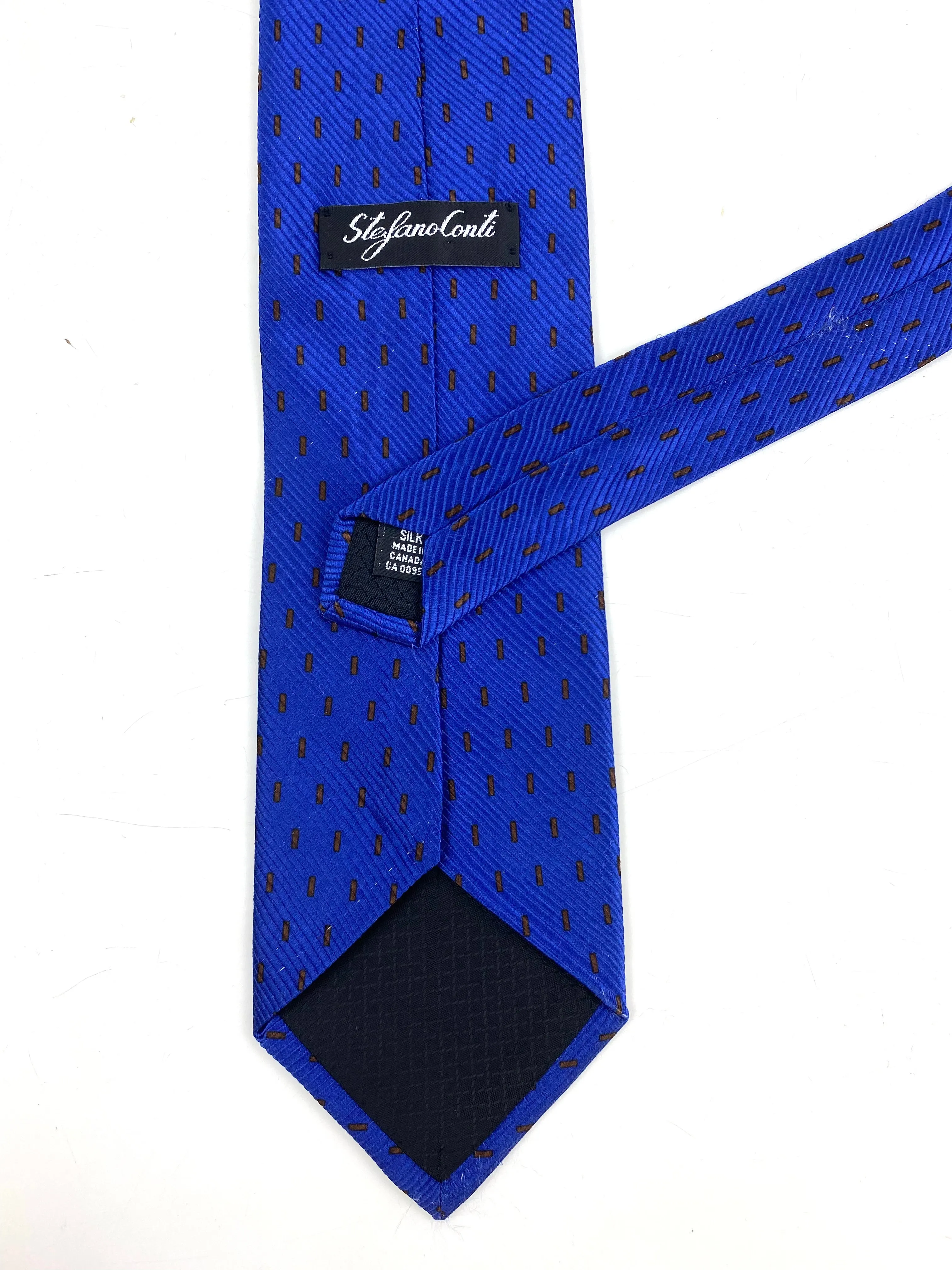 90s Deadstock Silk Necktie, Men's Vintage Purple Rectangle Foulard Pattern Tie, NOS