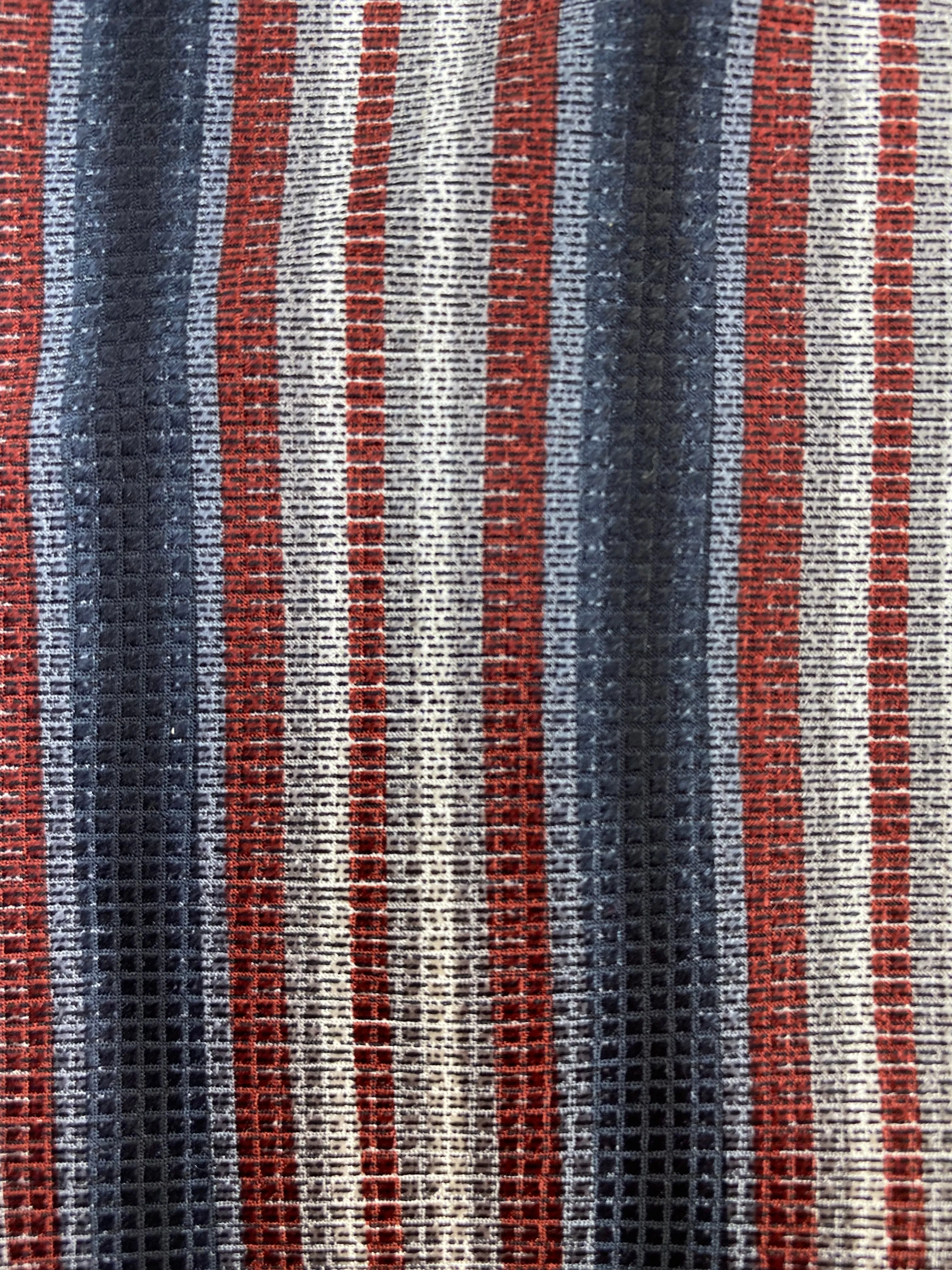 90s Deadstock Silk Necktie, Men's Vintage Wine/ Navy/ Grey Vertical Stripe Tie, NOS