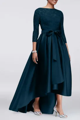 A-line Bride Mom Dress 3/4 Sleeves High Low Large Wedding Guest Dress mother of the bride dress