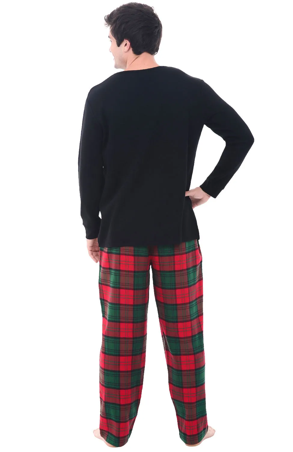 ADR Mens Flannel Pajamas, Thermal Knit Top Cotton Pj Set