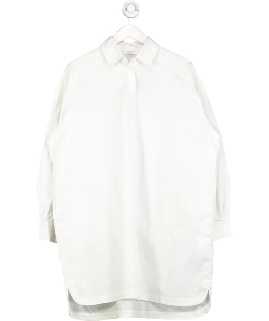 Anine Bing White Cotton Midi Shirt Dress UK XS