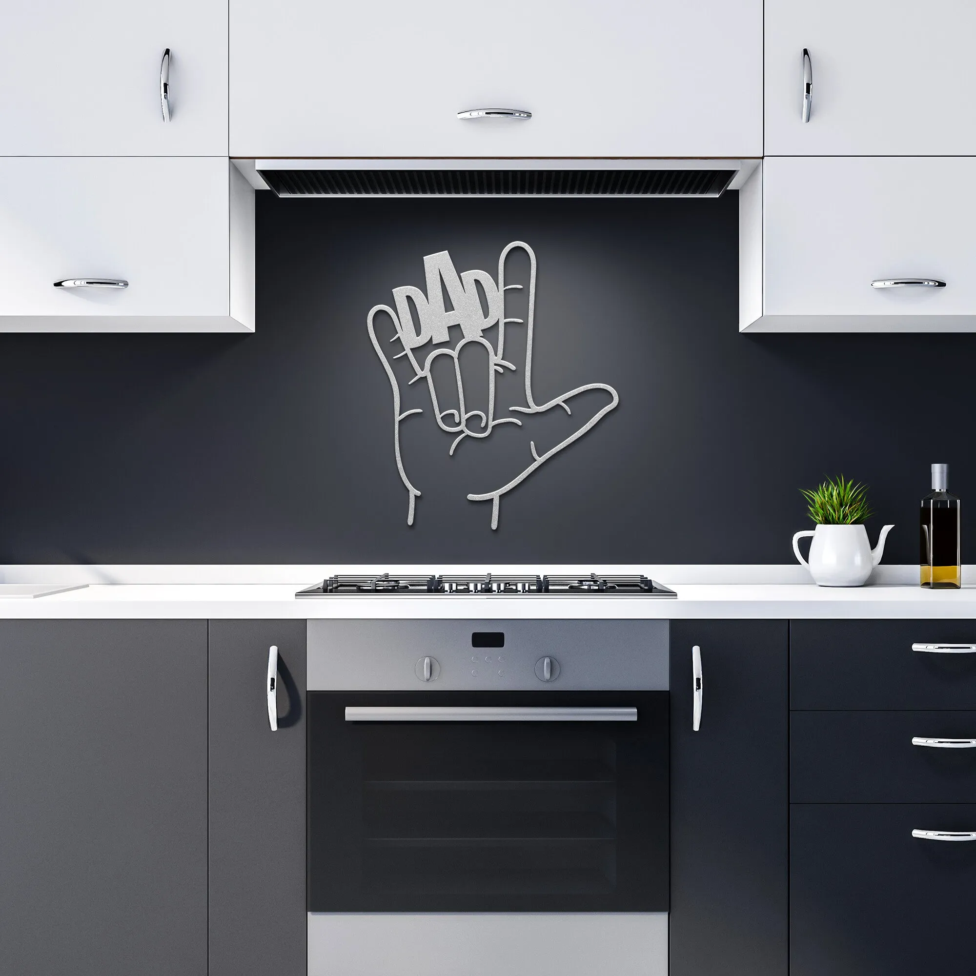 ASL Love Dad Metal Sign