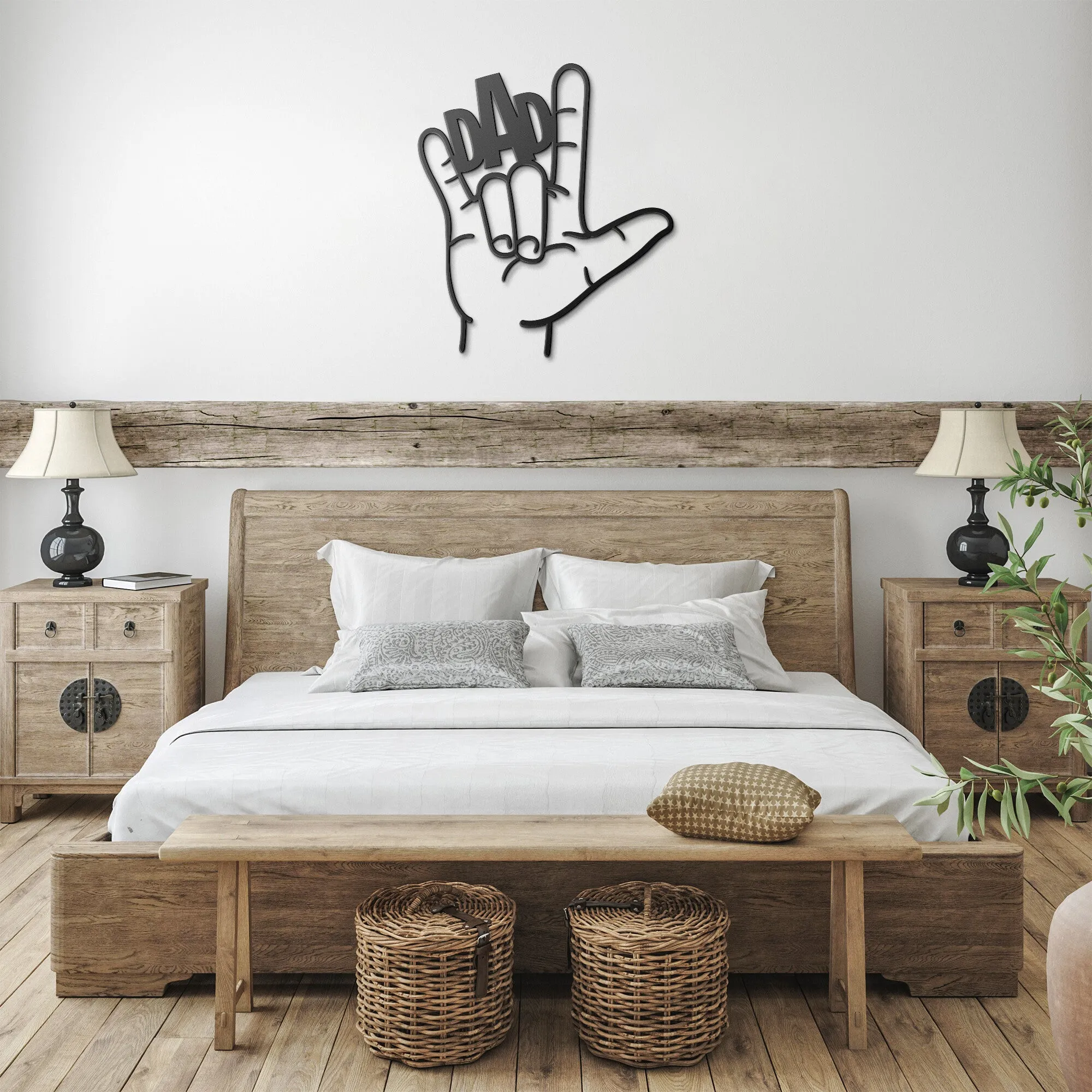 ASL Love Dad Metal Sign