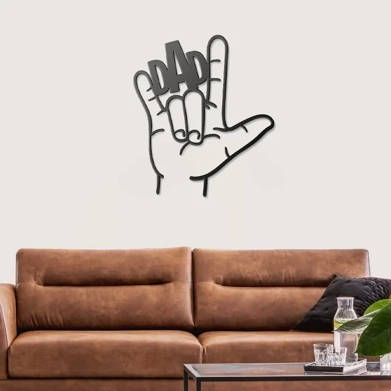 ASL Love Dad Metal Sign
