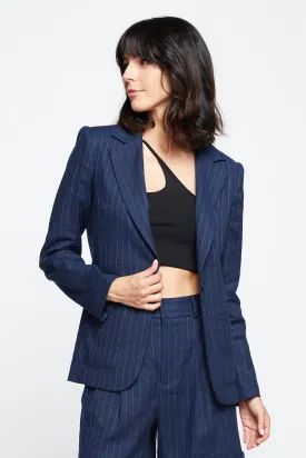 Bailey 44 Moon Pinstripe Jacket In Midnight