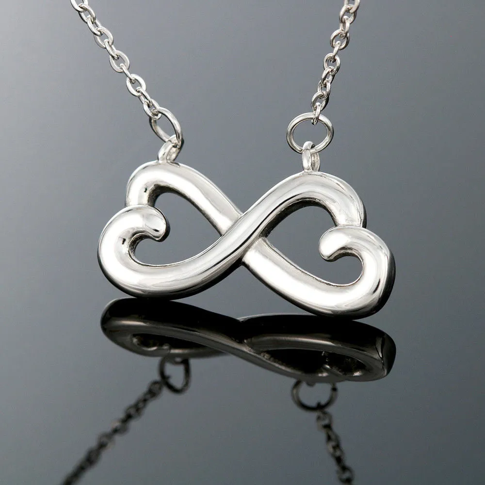 Beautiful Infinity Heart Necklace With Dad To Daughter Pray Safe Message Card