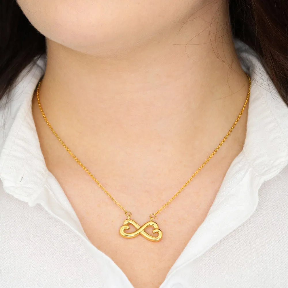 Beautiful Infinity Heart Necklace With Dad To Daughter Pray Safe Message Card