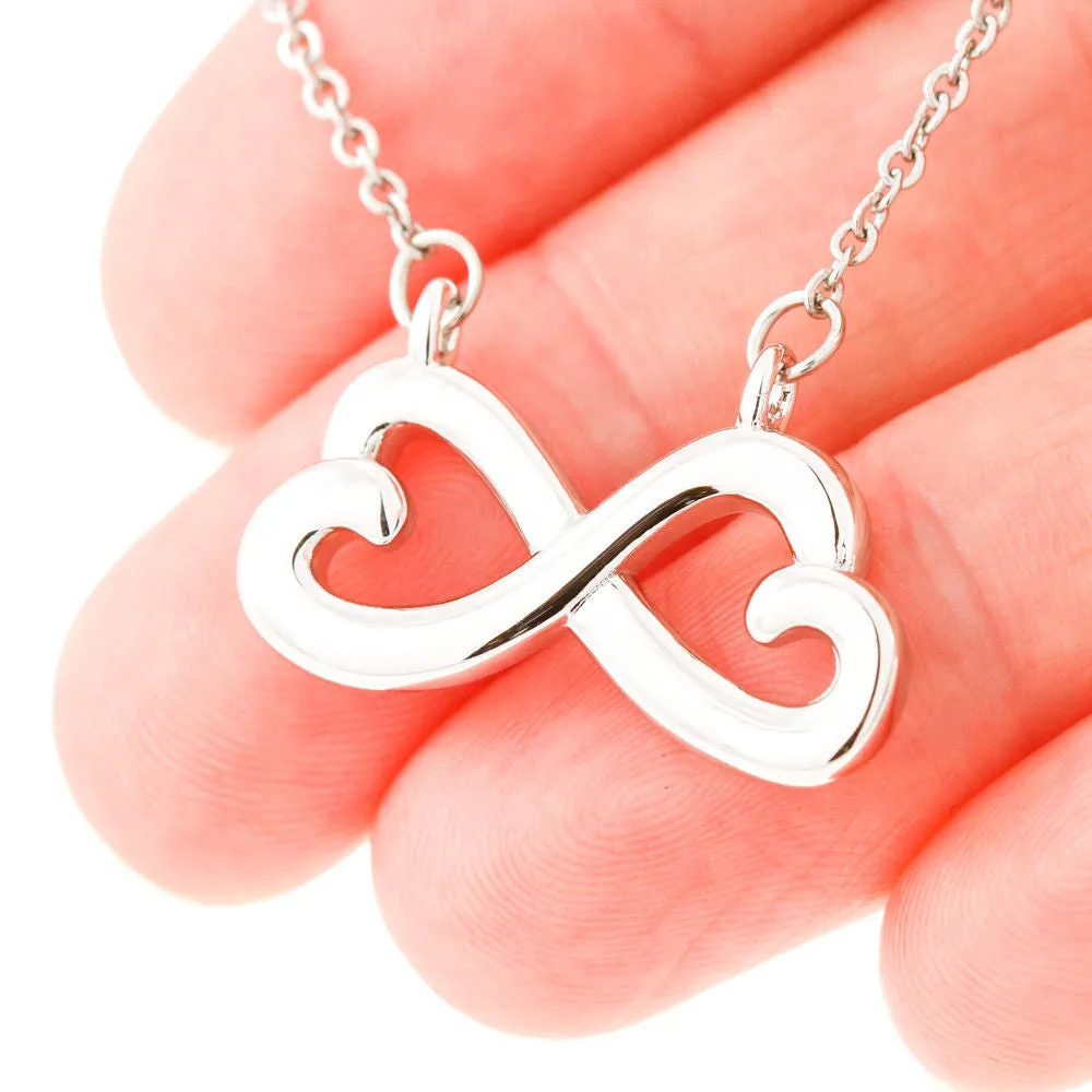 Beautiful Infinity Heart Necklace With Dad To Daughter Pray Safe Message Card