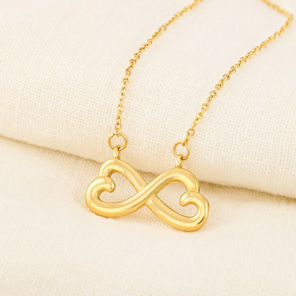 Beautiful Infinity Heart Necklace With Dad To Daughter Pray Safe Message Card