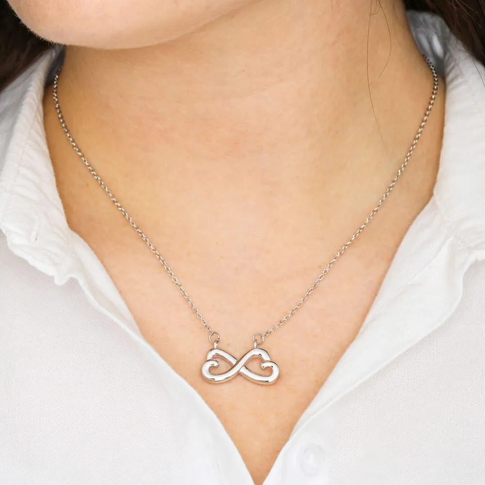 Beautiful Infinity Heart Necklace With Dad To Daughter Pray Safe Message Card