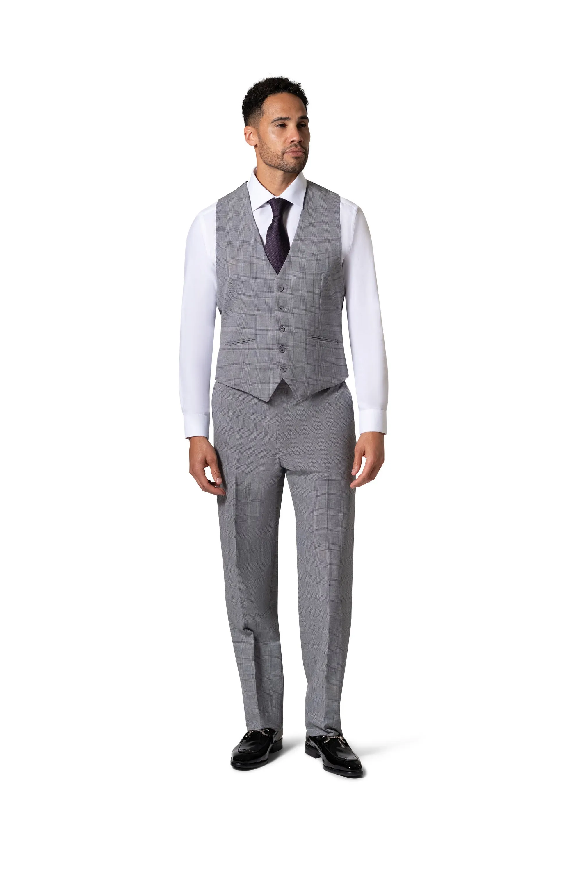 Berragamo BP04KE-07 3PC Notch Modern Suit - Grey