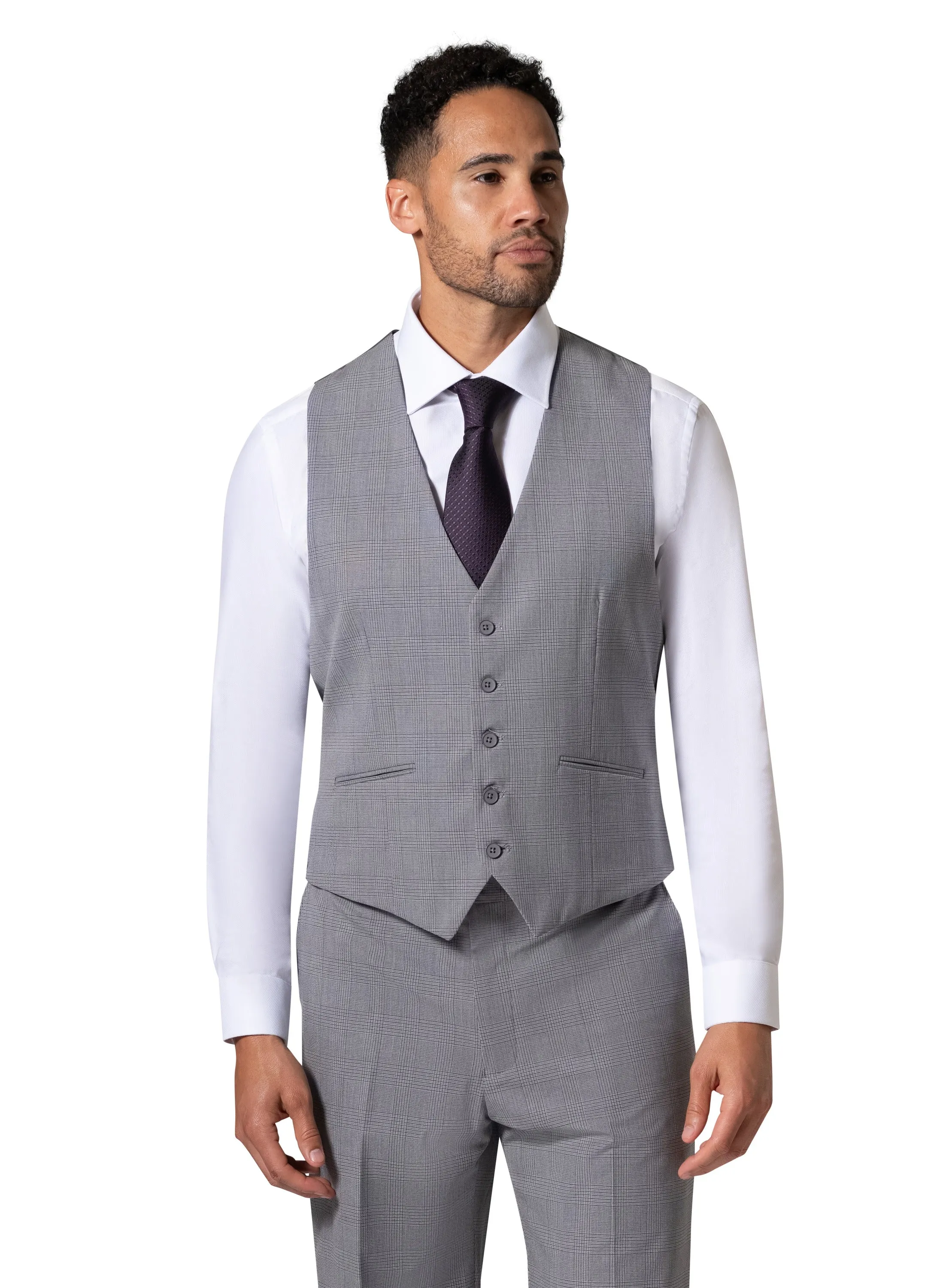 Berragamo BP04KE-07 3PC Notch Modern Suit - Grey