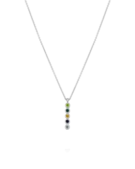 Birthstone Bar Chain Necklace - 925 Sterling Silver