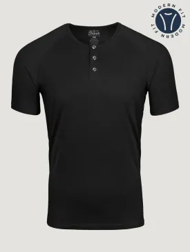 Black Modern Fit Henley