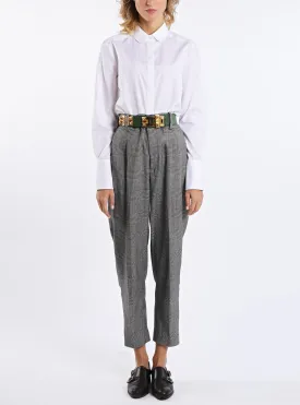 Blouse with rounded collar from fine two-ply cotton in white