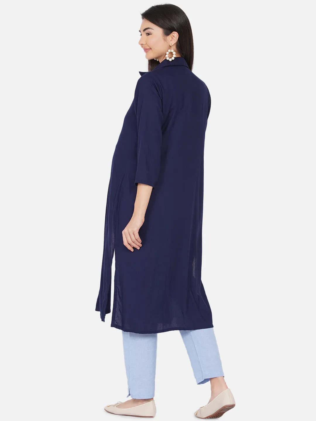 Blue Long Maternity Shrug