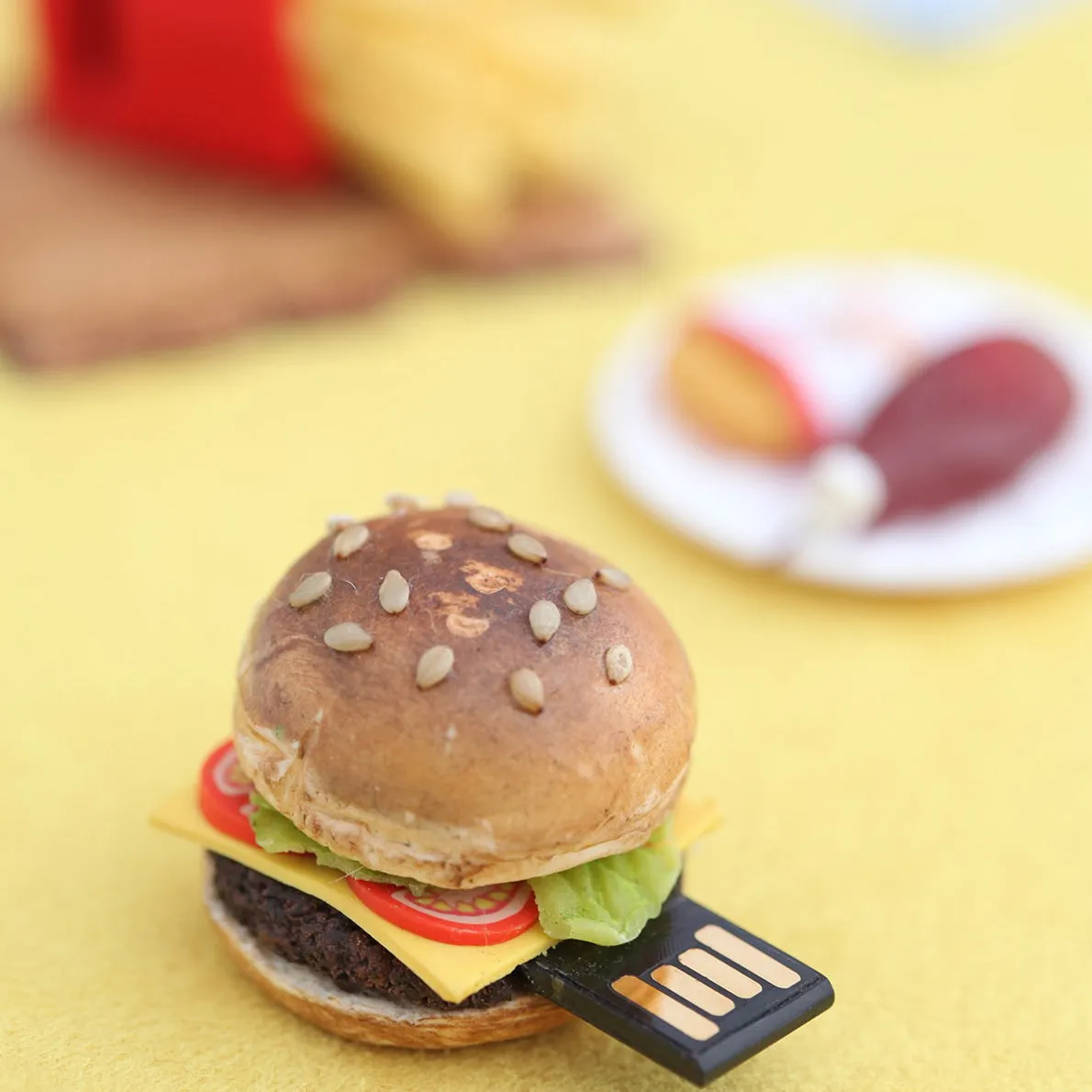 Burger Fries Miniature Novelty Pen Drive
