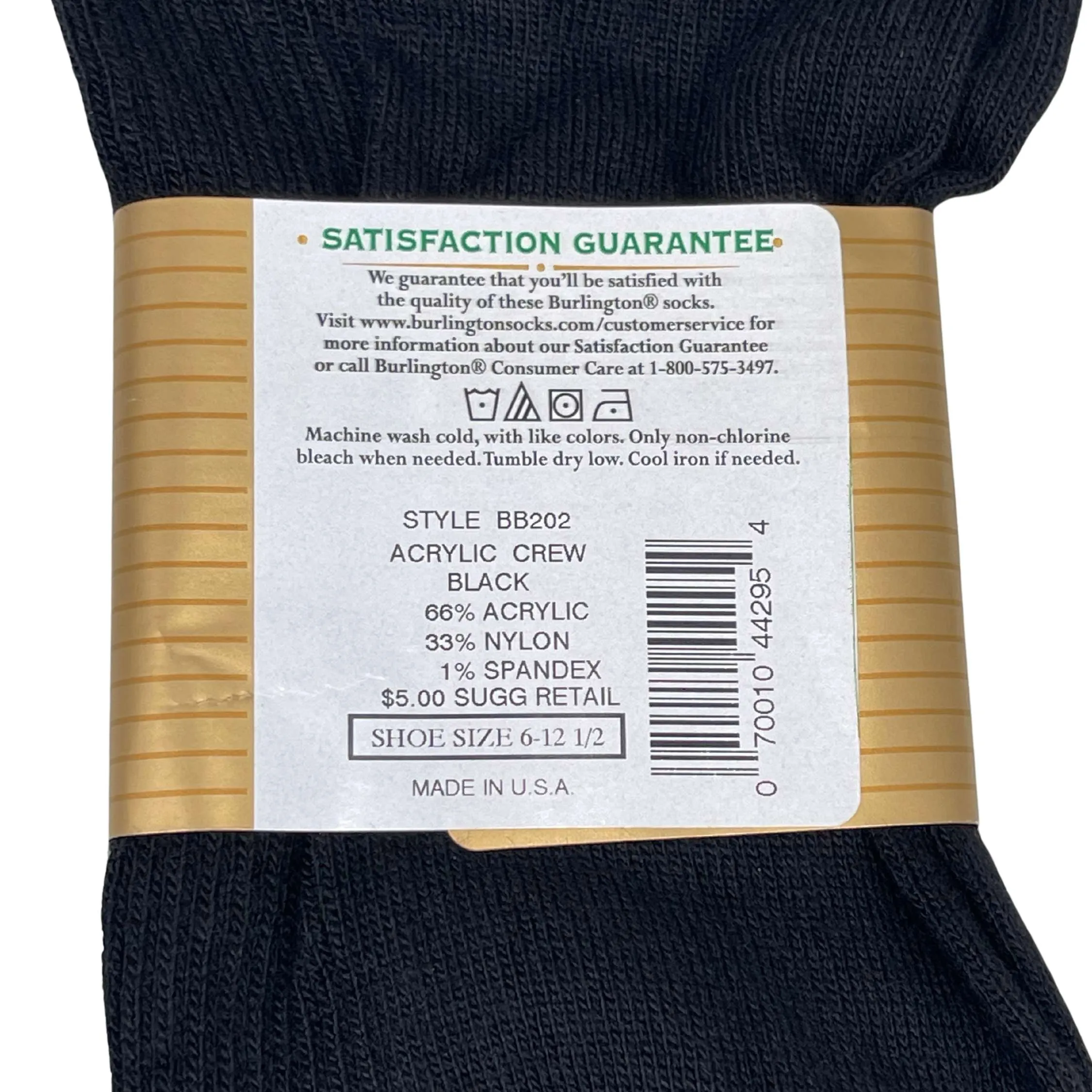 BURLINGTON DRESS ACRYLIC CREW SOCK - BLACK
