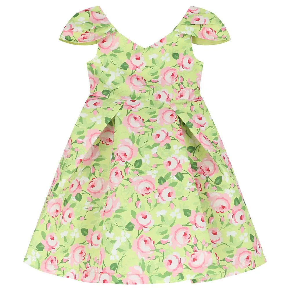 Capped Sleeve Floral Dress