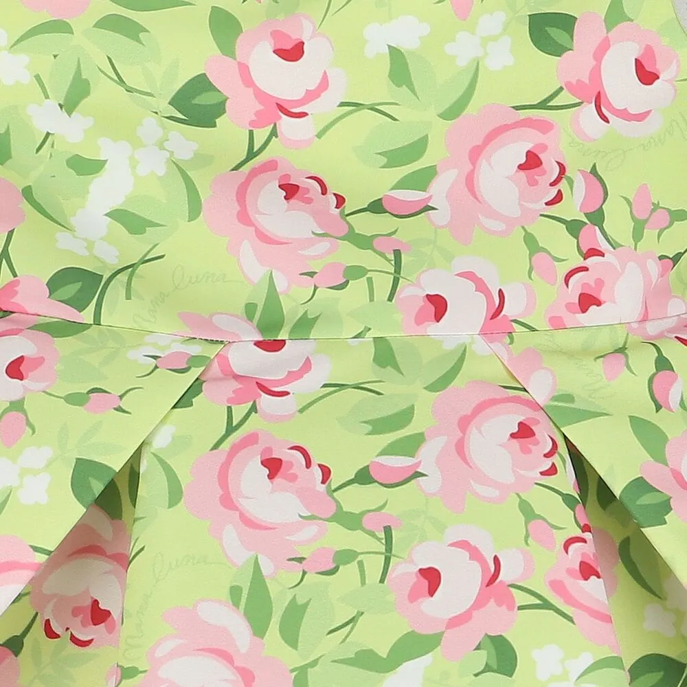 Capped Sleeve Floral Dress