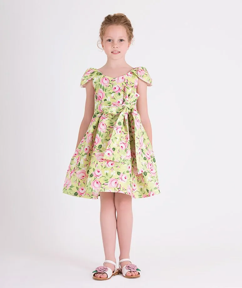 Capped Sleeve Floral Dress