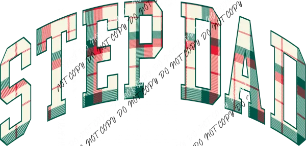 Christmas Plaid Step Dad DTF Transfer