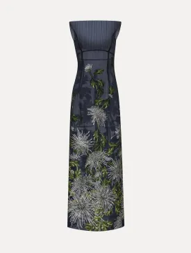 Chrysanthemum Fil Coupé Column Gown
