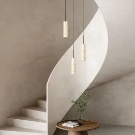 Contemporary Opal Glass Cylindrical Single Pendant