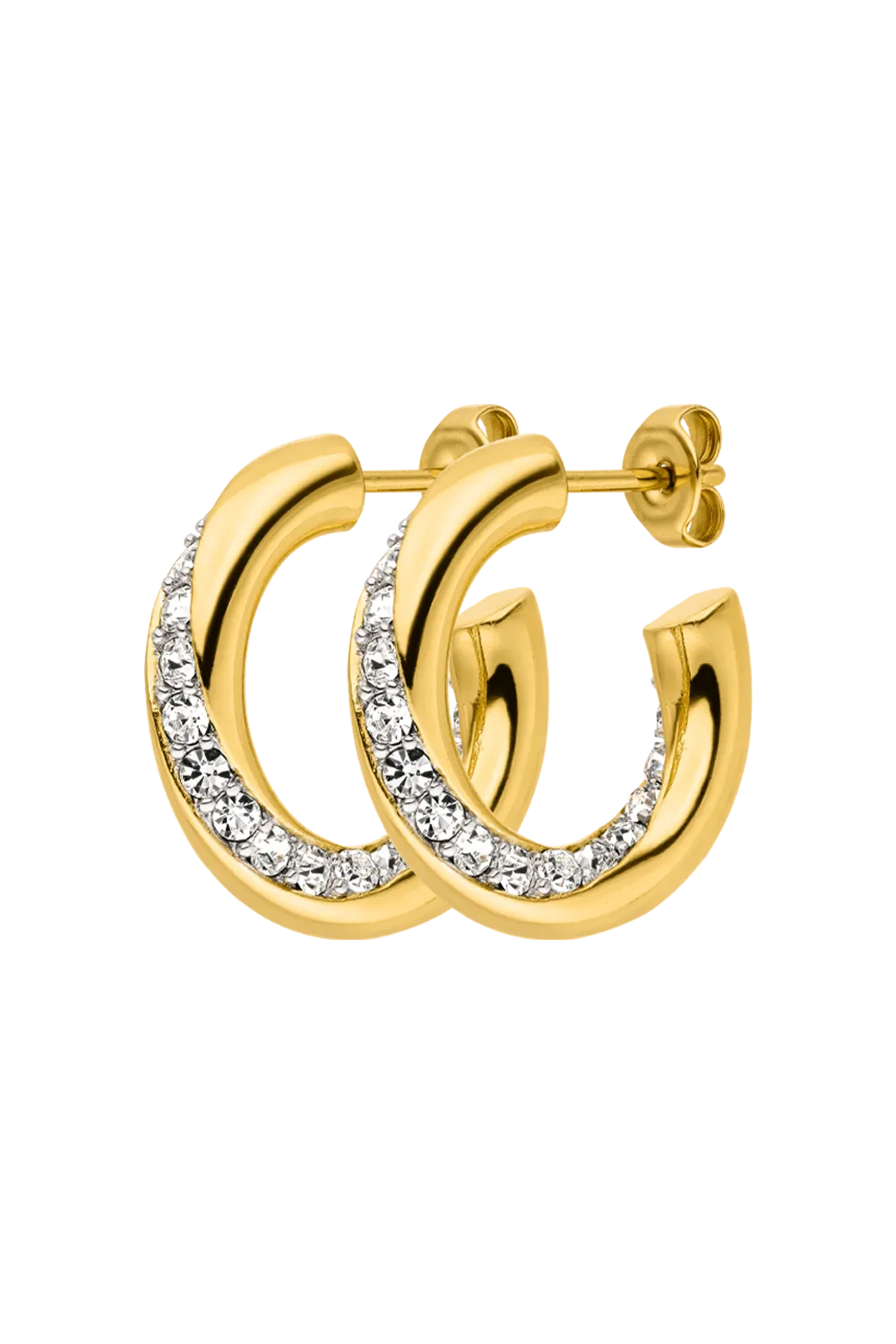 Crystal Hoops 14K Gold Plated