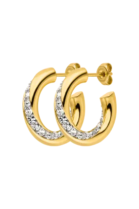 Crystal Hoops 14K Gold Plated