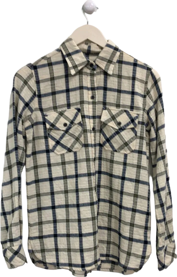 Current Elliot Beige/Blue Plaid Flannel Shirt