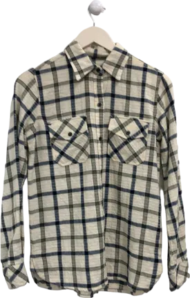 Current Elliot Beige/Blue Plaid Flannel Shirt