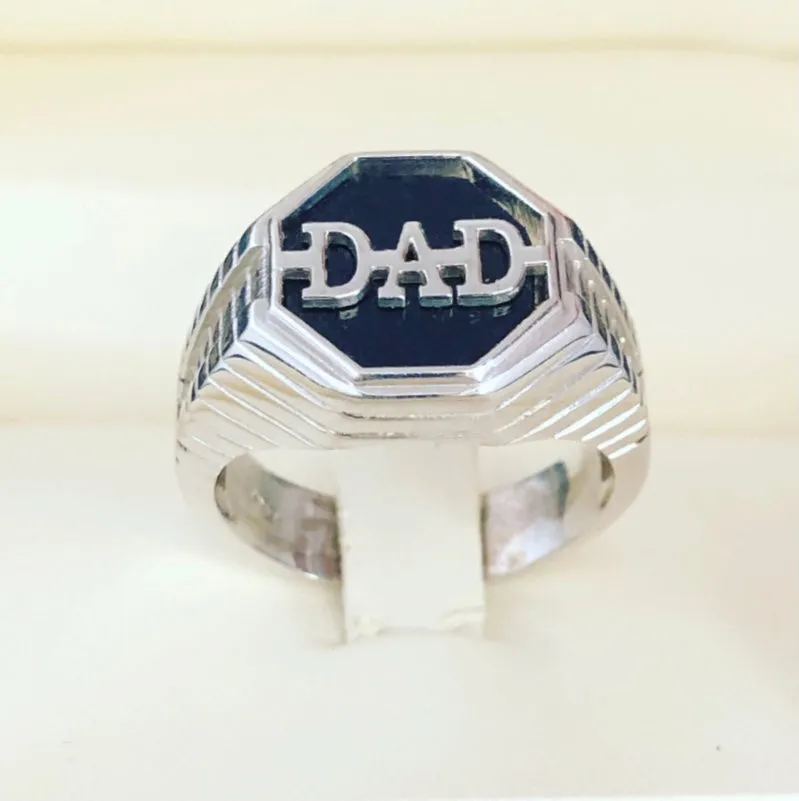 Dad white gold ring
