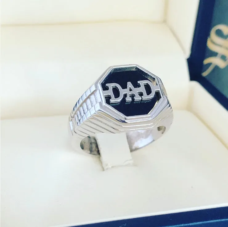 Dad white gold ring