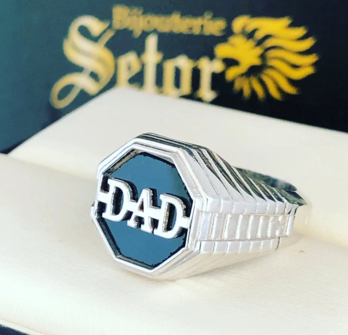 Dad white gold ring