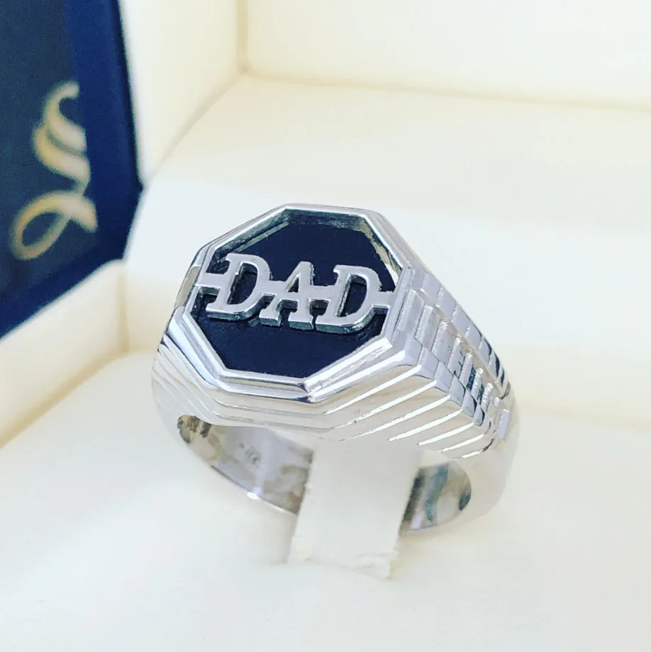Dad white gold ring