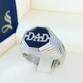 Dad white gold ring